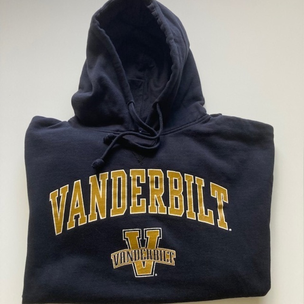 Vanderbilt Black Hoodie T C X Apparel Large Heavy Cotton 23 x 26 Black
